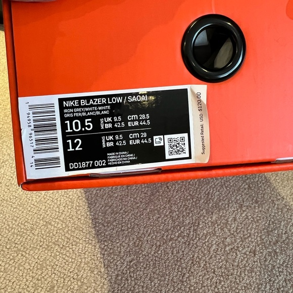 Mens Authentic Nike Blazer Low Sacai Sneakers - Picture 6 of 6